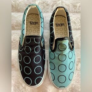 Teal/Navy Polka Dot Vans